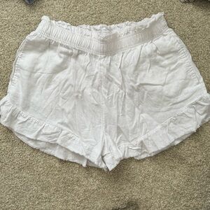 Aerie Ruffled Linen Shorts